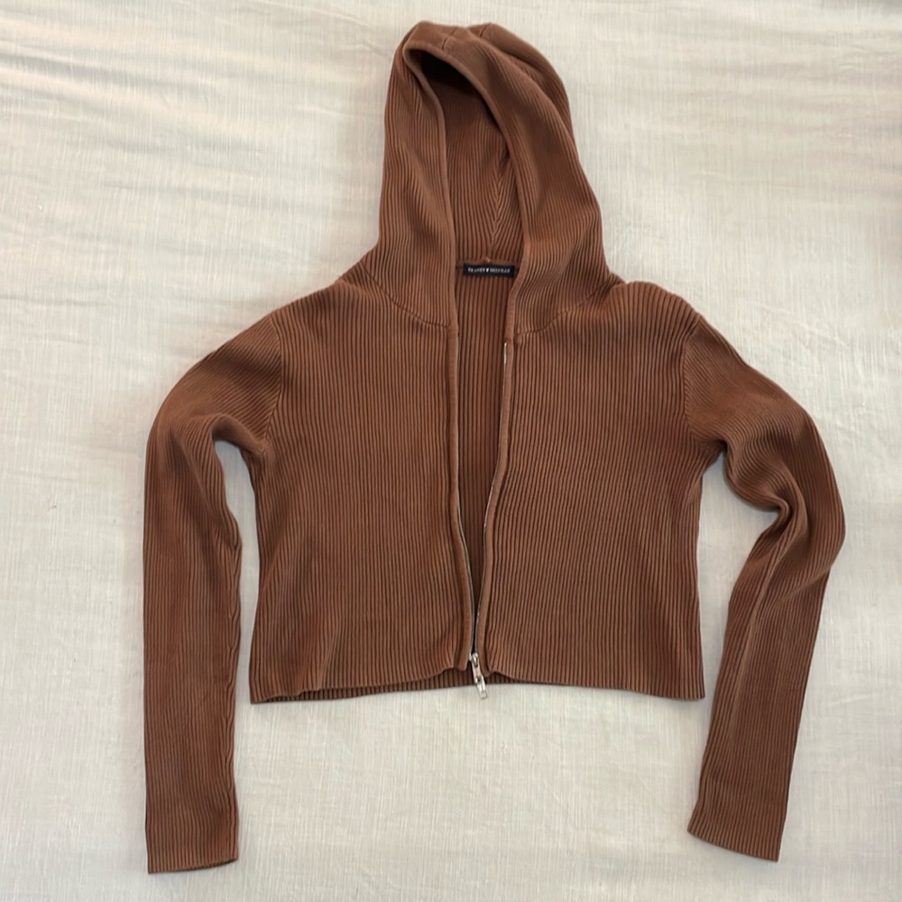 Brown brandy Melville zip up jacket